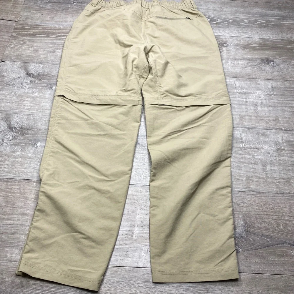 The North Face Convertible Pants Mens L Tan Khaki Zip Off Hiking Trail Outdoor